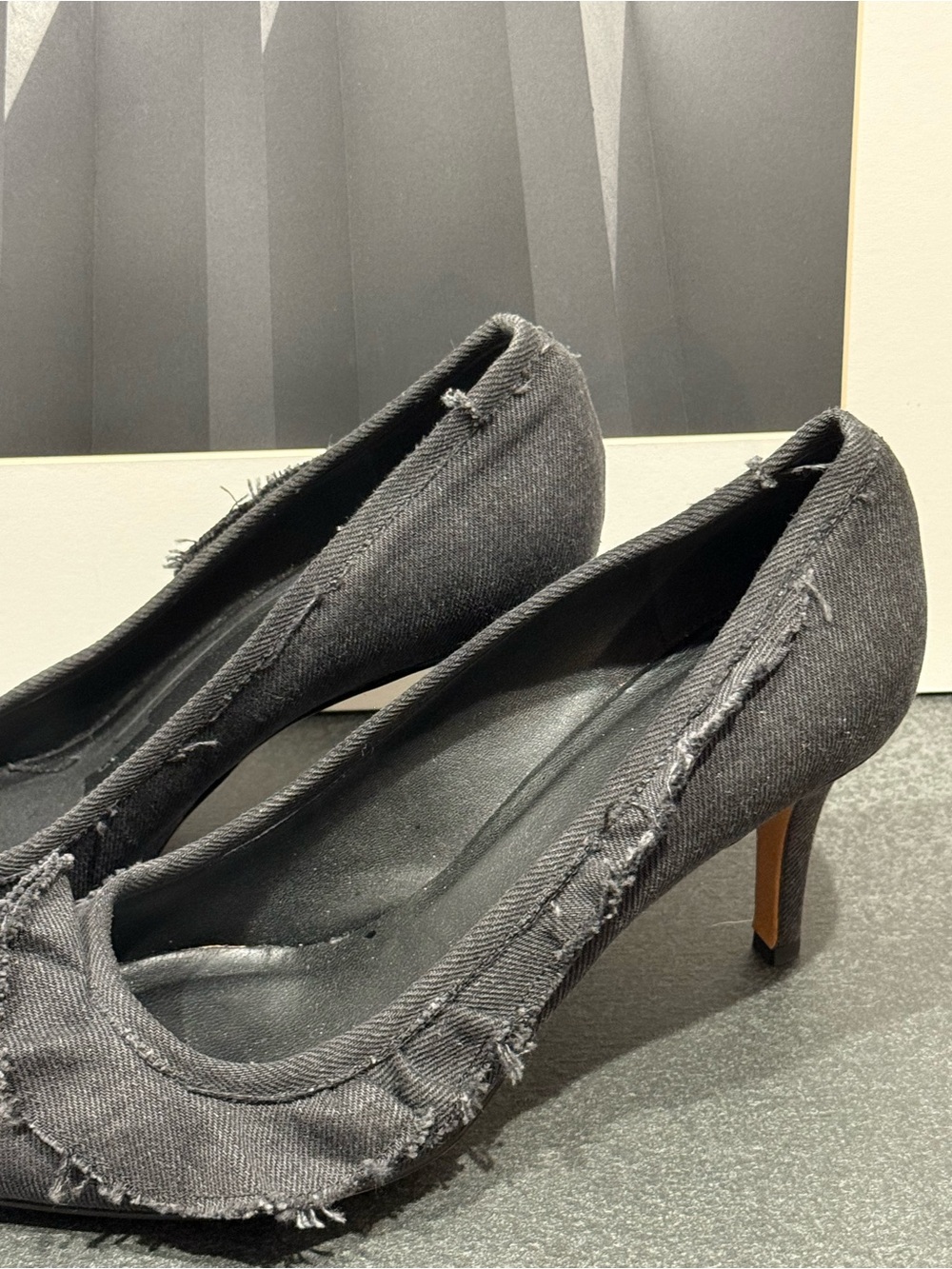Isabel Marant Charcoal Denim Pointed Toe Pumps US 10 EU 40